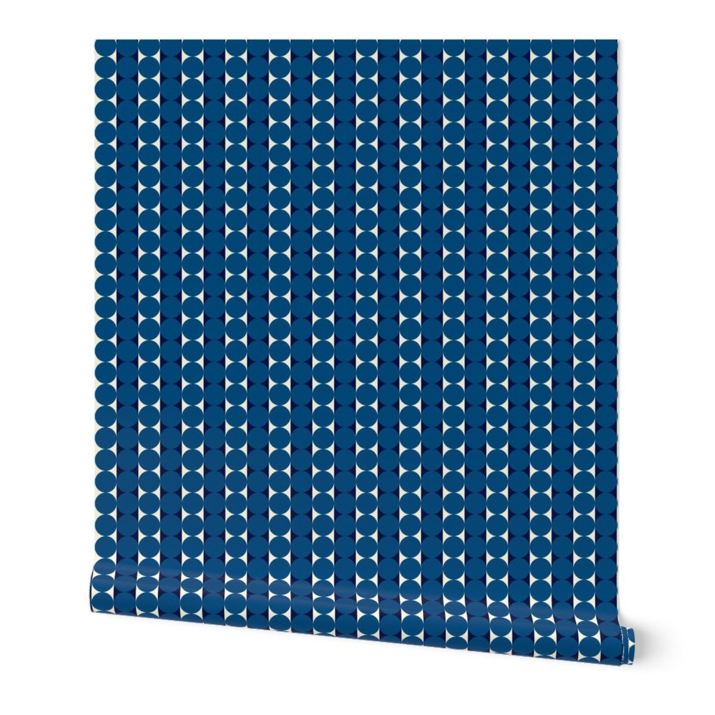 Abacus Retro Striped Dot Wallpaper in Ten Nostalgic Colors - Wallpaper | Victoria Bright Home - Colorful Modern Wallpaper For Your Home - Peel and Stick Removeable Sample 11 x 24 inches blue abacus dark - bedroom,blue,dining,dots,green,kids,kitchen,living,mid century,modern,nursery,office,orange,pink,purple,red,retro,stripes,turquoise,yellow
