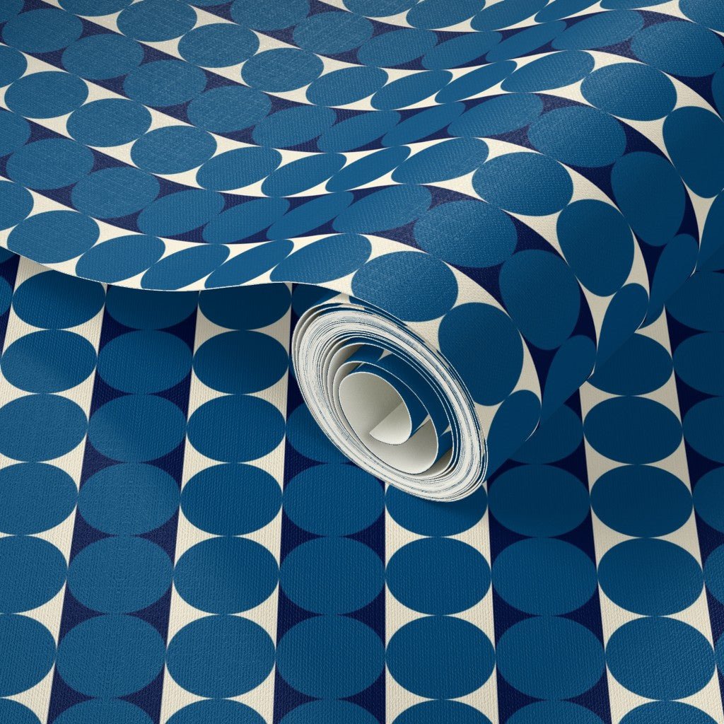 Abacus Retro Striped Dot Wallpaper in Ten Nostalgic Colors - Wallpaper | Victoria Bright Home - Colorful Modern Wallpaper For Your Home - - bedroom,blue,dining,dots,green,kids,kitchen,living,mid century,modern,nursery,office,orange,pink,purple,red,retro,stripes,turquoise,yellow