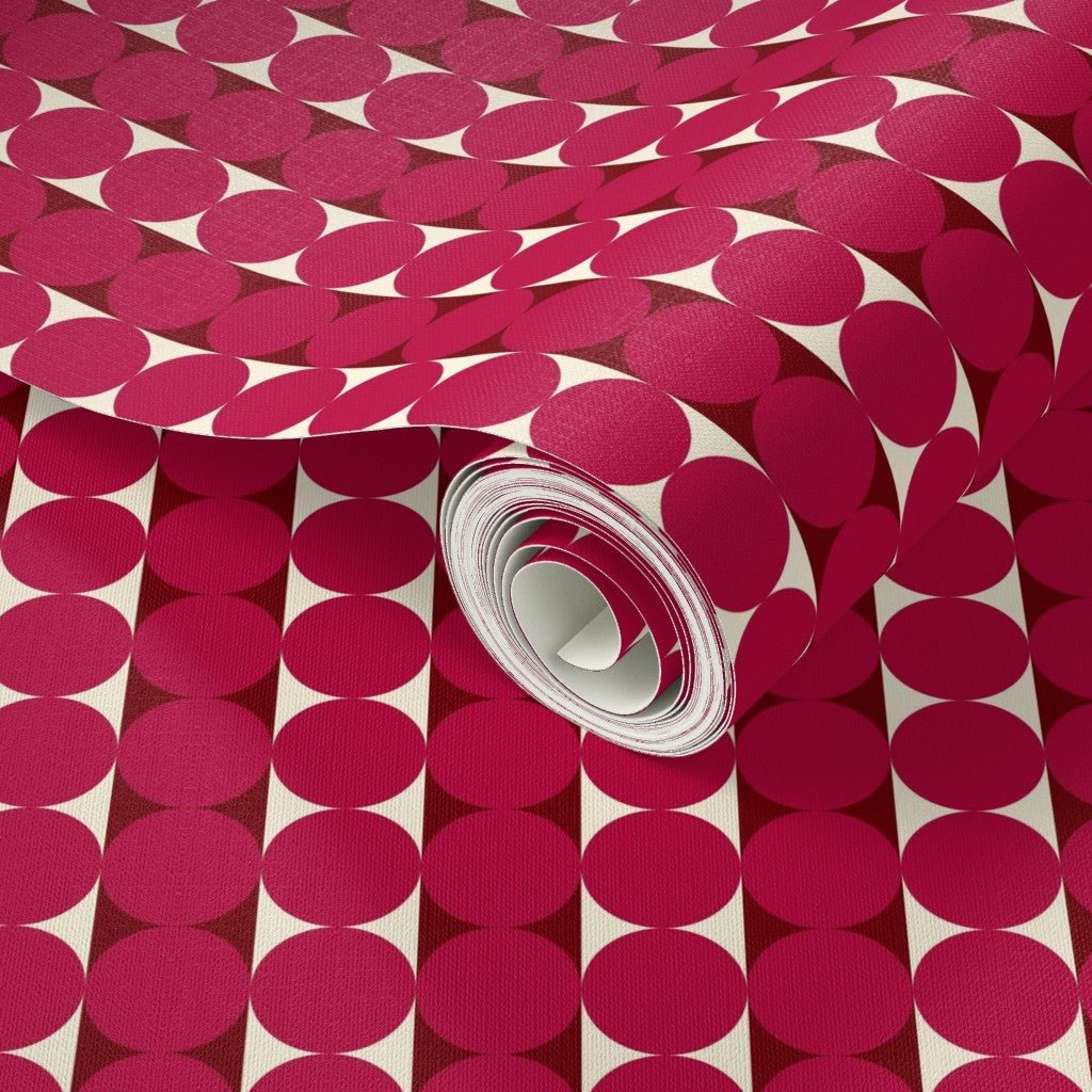 Abacus Retro Striped Dot Wallpaper in Ten Nostalgic Colors - Wallpaper | Victoria Bright Home - Colorful Modern Wallpaper For Your Home - - bedroom,blue,dining,dots,green,kids,kitchen,living,mid century,modern,nursery,office,orange,pink,purple,red,retro,stripes,turquoise,yellow