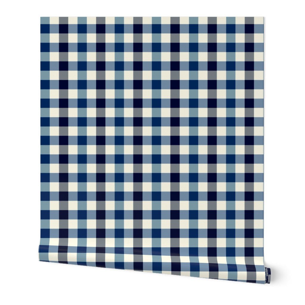 Country Plaid Wallpaper in Blue or Pink with Modern Flaire - Wallpaper | Victoria Bright Home - Colorful Modern Wallpaper For Your Home - Peel and Stick Removeable Sample 11 x 24 inches blue country plaid - bedroom,blue,checkered,dining,kids,kitchen,modern,nursery,office,pink,plaid