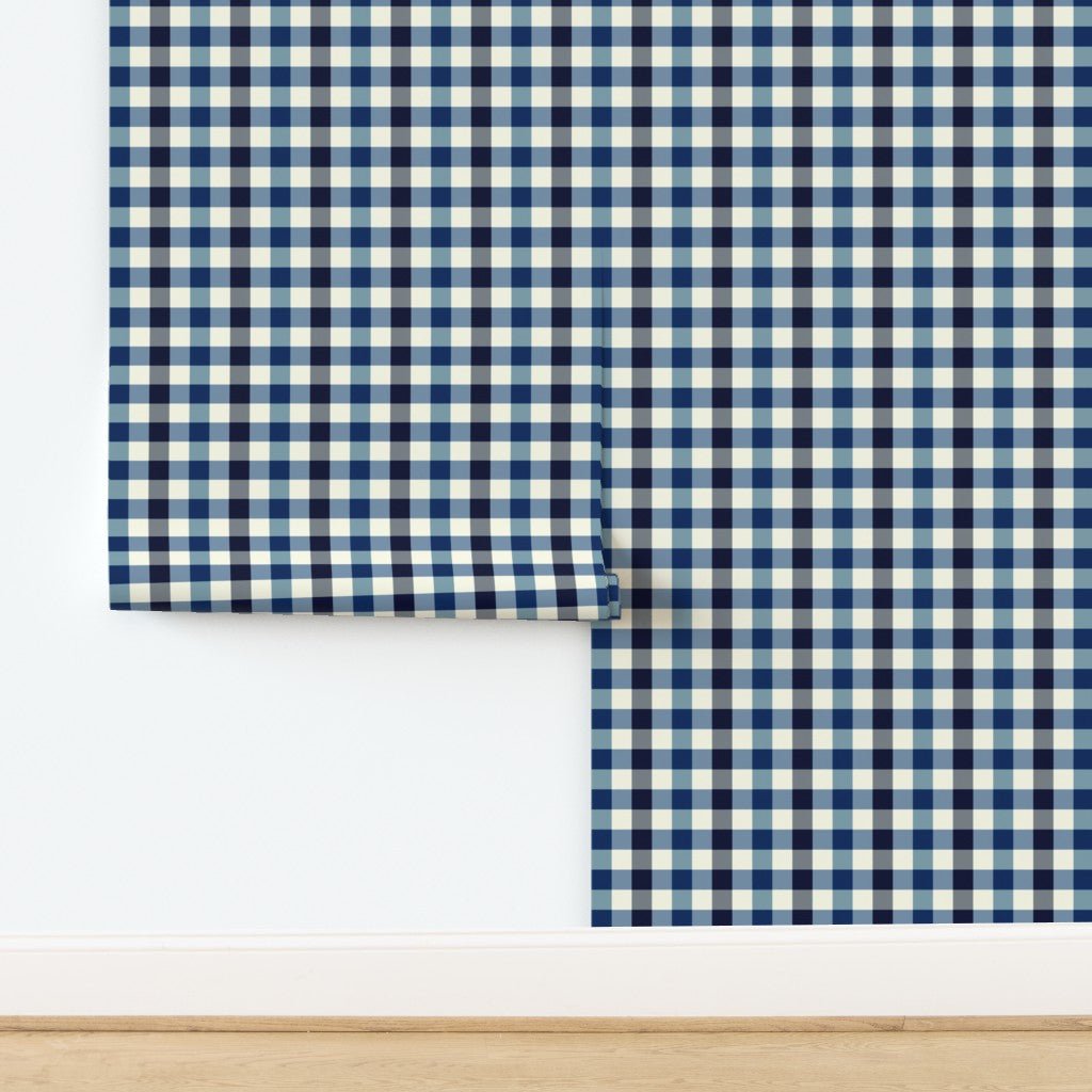 Country Plaid Wallpaper in Blue or Pink with Modern Flaire - Wallpaper | Victoria Bright Home - Colorful Modern Wallpaper For Your Home - - bedroom,blue,checkered,dining,kids,kitchen,modern,nursery,office,pink,plaid