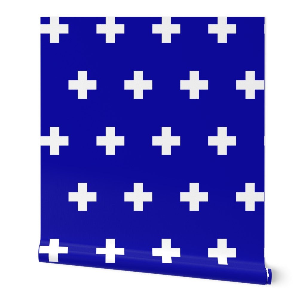 Swiss Cross Bold Colorful Wallpaper is Renter Friendly
