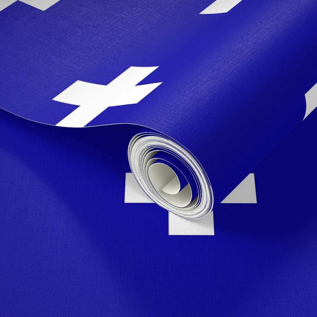 Swiss Cross Bold Colorful Wallpaper is Renter Friendly