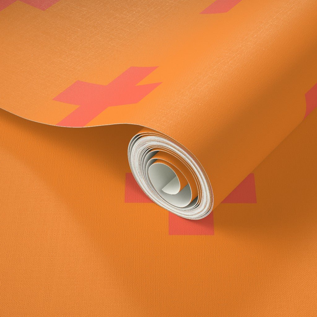 Swiss Cross Bold Colorful Wallpaper is Renter Friendly