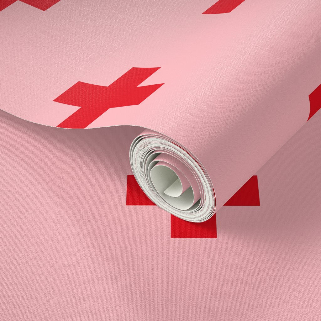 Swiss Cross Bold Colorful Wallpaper is Renter Friendly