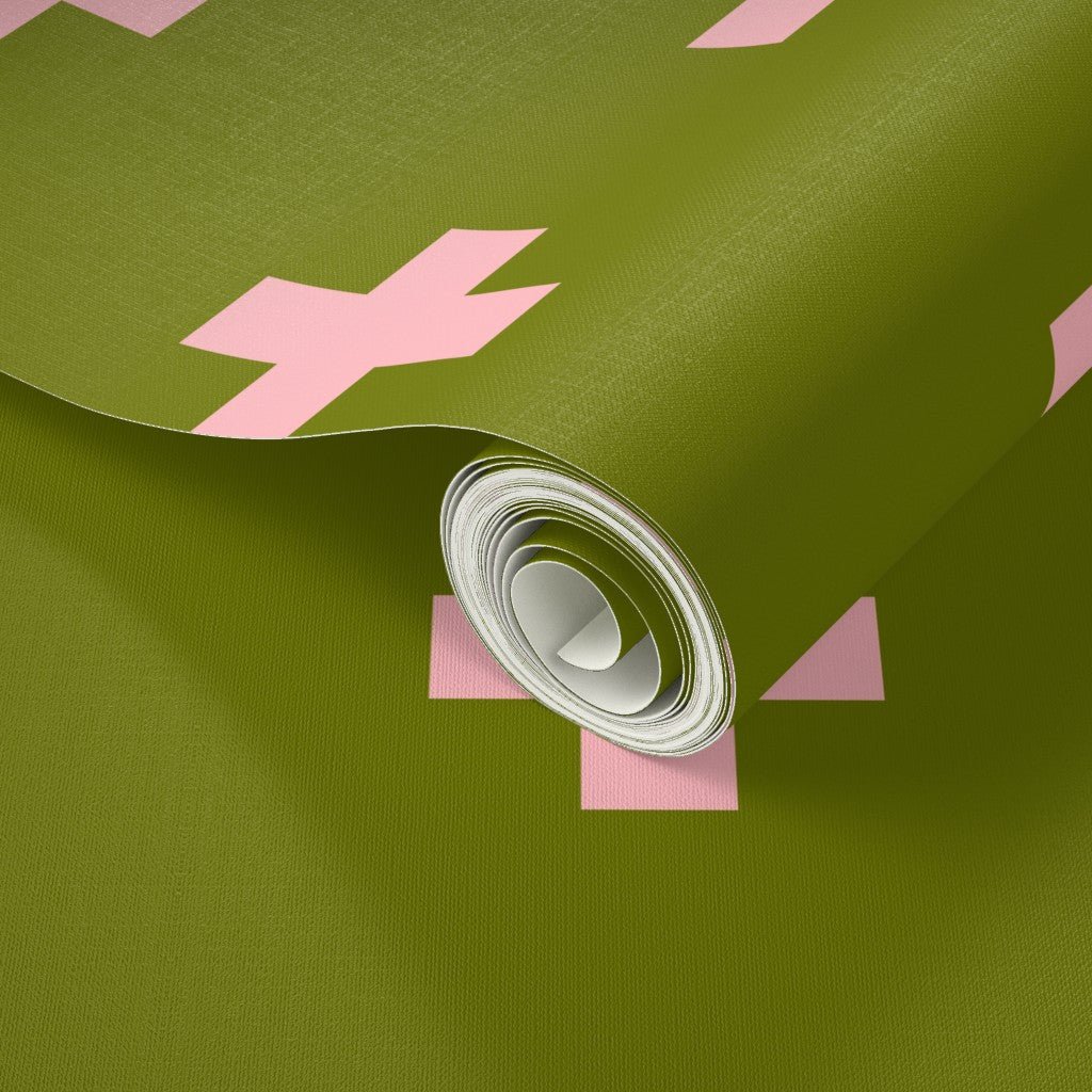 Swiss Cross Bold Colorful Wallpaper is Renter Friendly