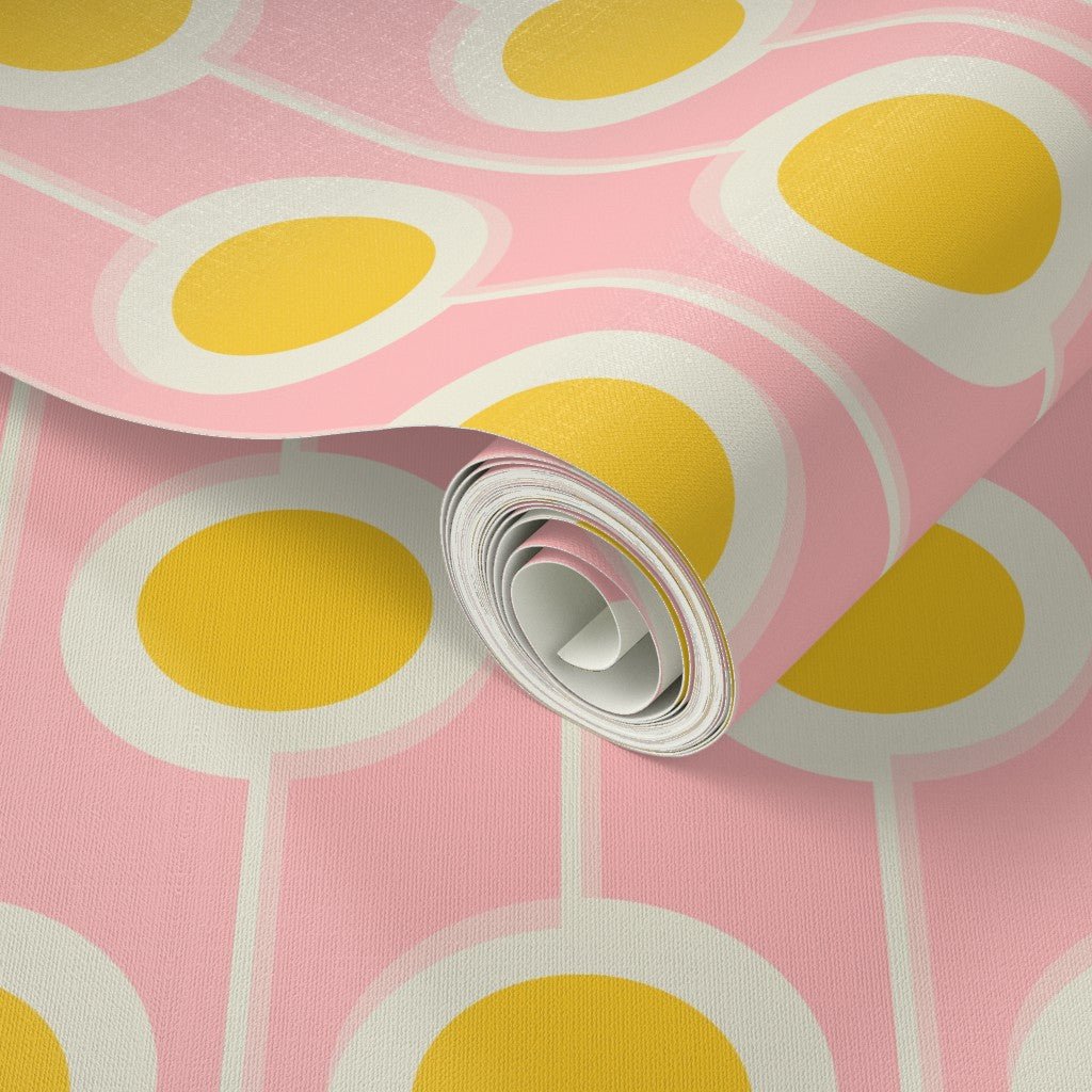 Modernist Floral Wallpaper for Nursery and Kids Room