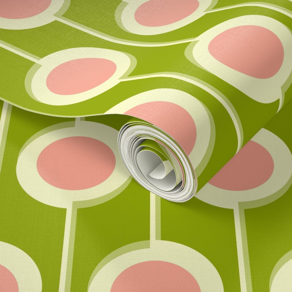 Modernist Floral Wallpaper for Nursery and Kids Room