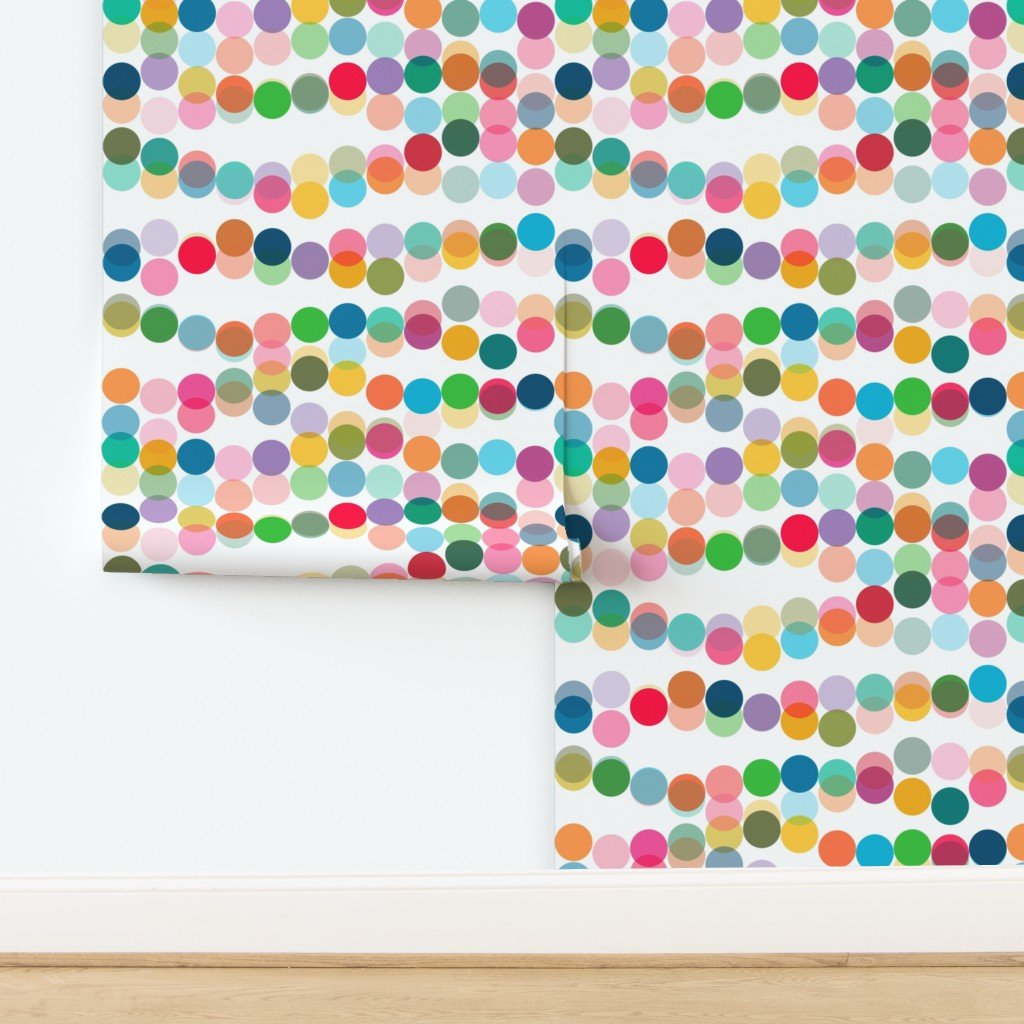 Colorful Pop Art Polka Dot Wallpaper for a Party Theme