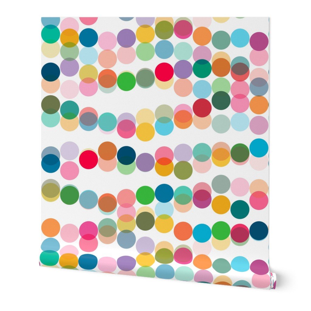 Colorful Pop Art Polka Dot Wallpaper for a Party Theme