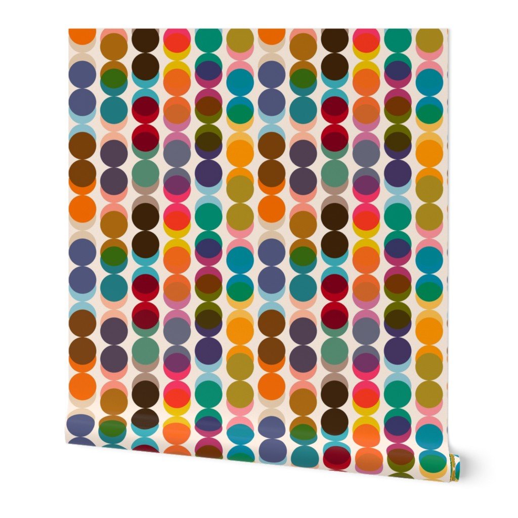 Retro Polka Dot Stripe Wallpaper