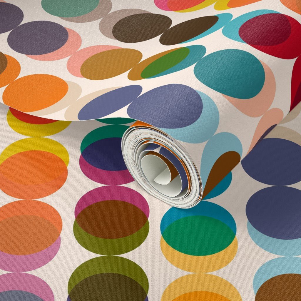 Retro Polka Dot Stripe Wallpaper