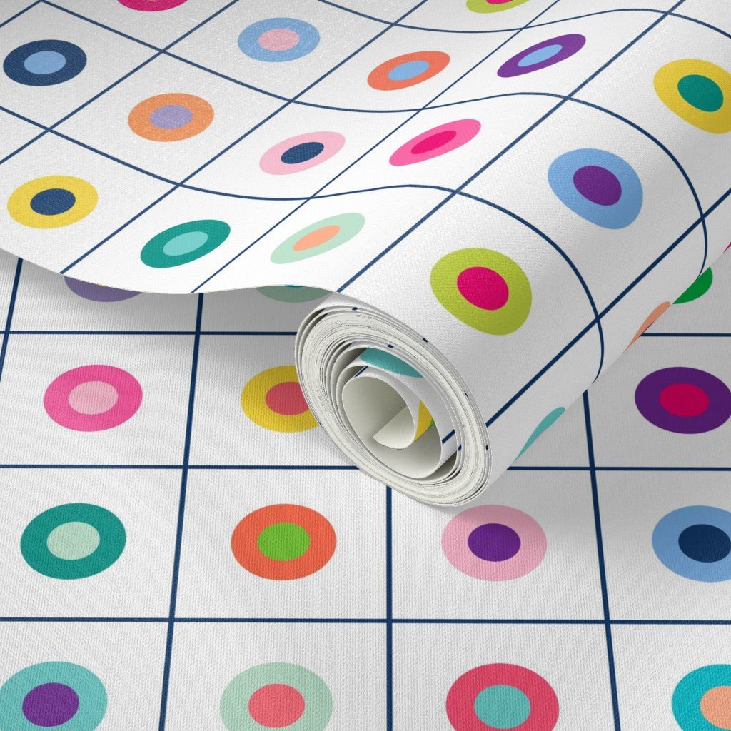 Pop Art Wallpaper - Retro Colorful Circles & Geometric Design | Victoria Bright Home