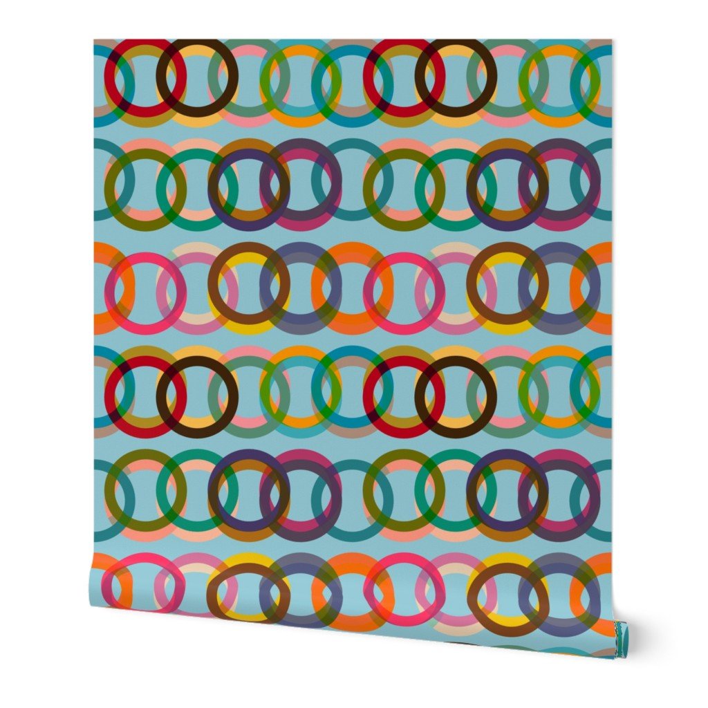 Willoughby Double Rings Retro Modern Wallpaper