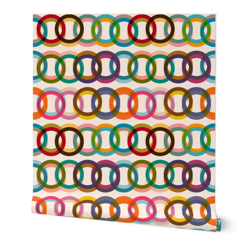 Willoughby Double Rings Retro Modern Wallpaper