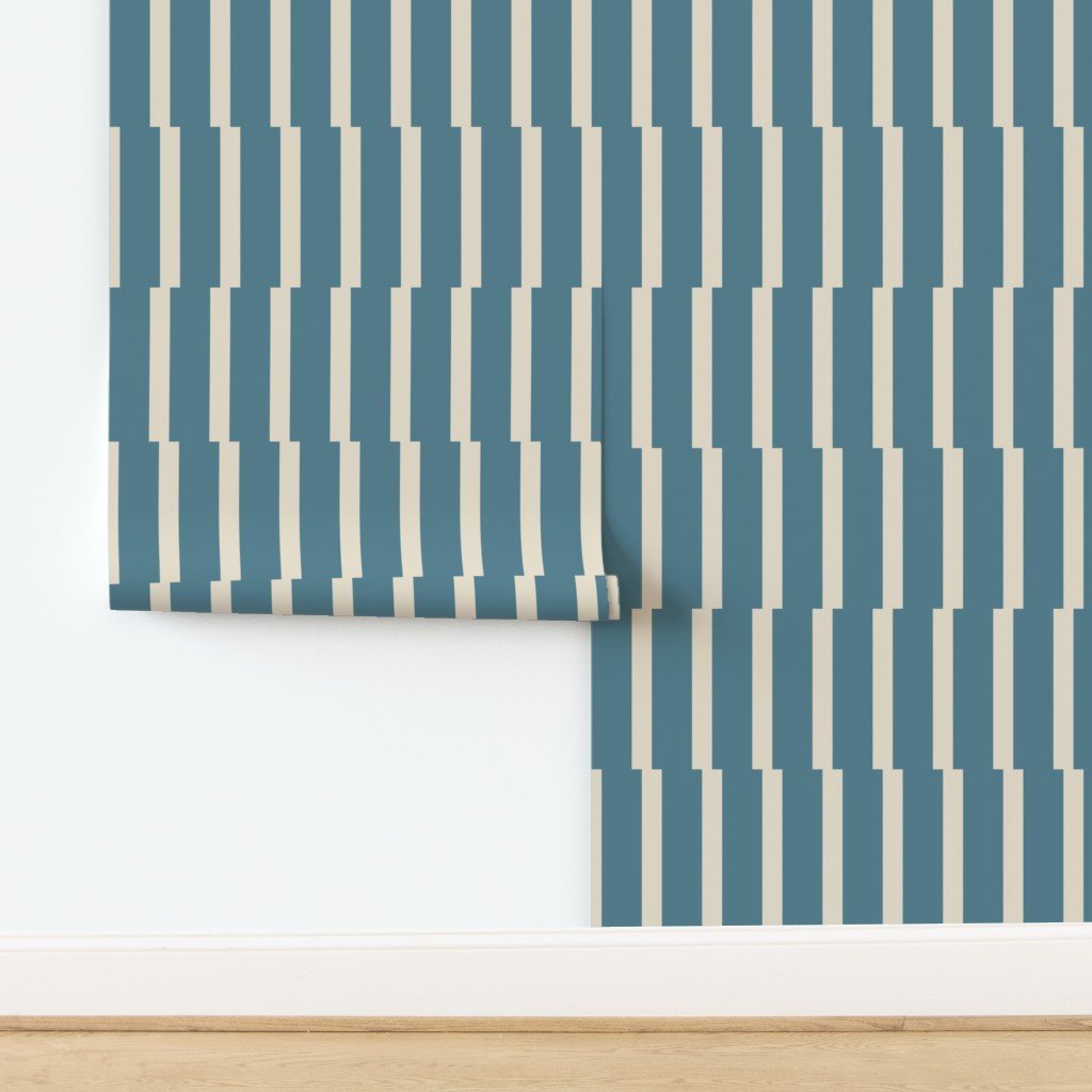 Joshua Tree Desert Oasis Wallpaper - Retro Minimalist Stripe in 5 Calming Colors