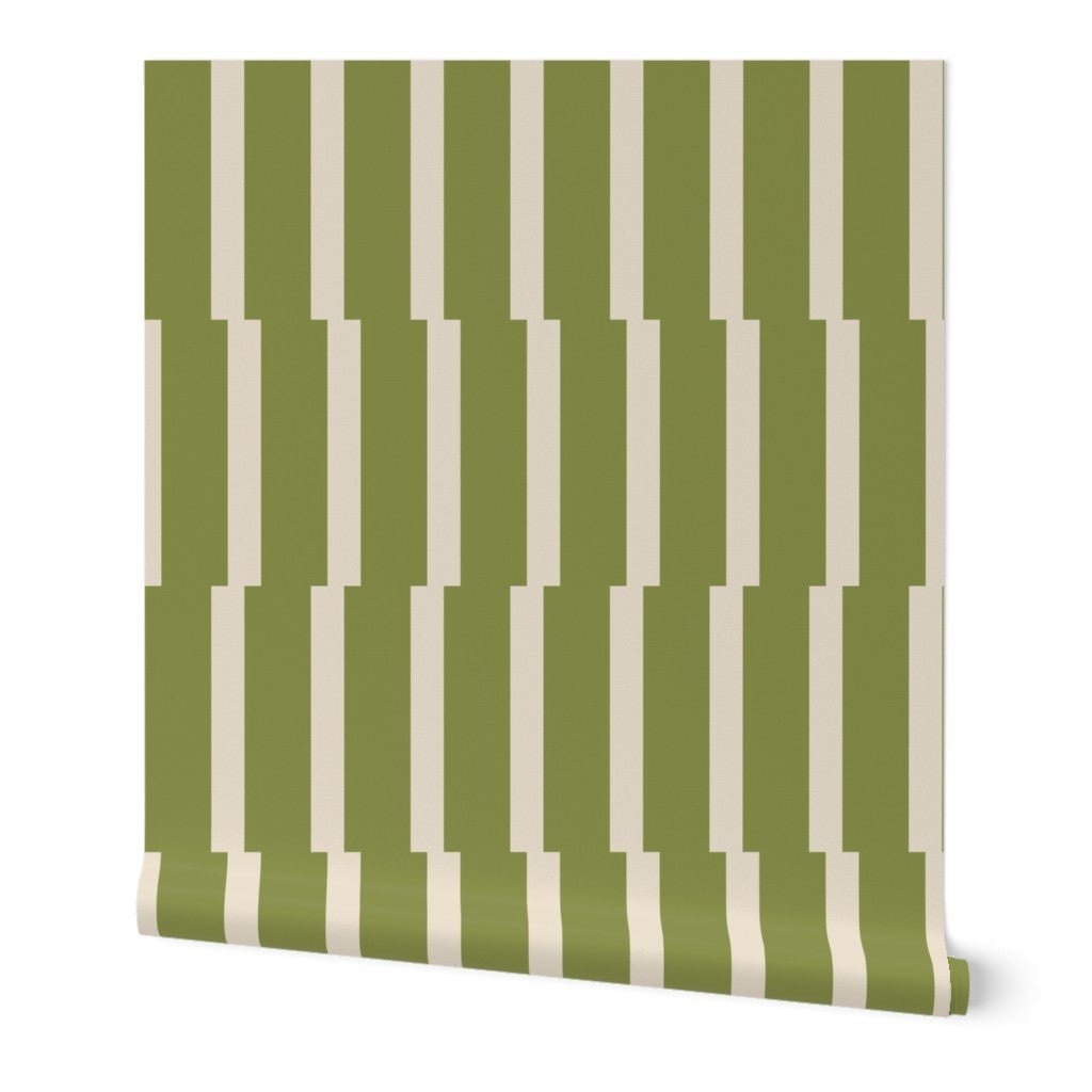 Joshua Tree Desert Oasis Wallpaper - Retro Minimalist Stripe in 5 Calming Colors