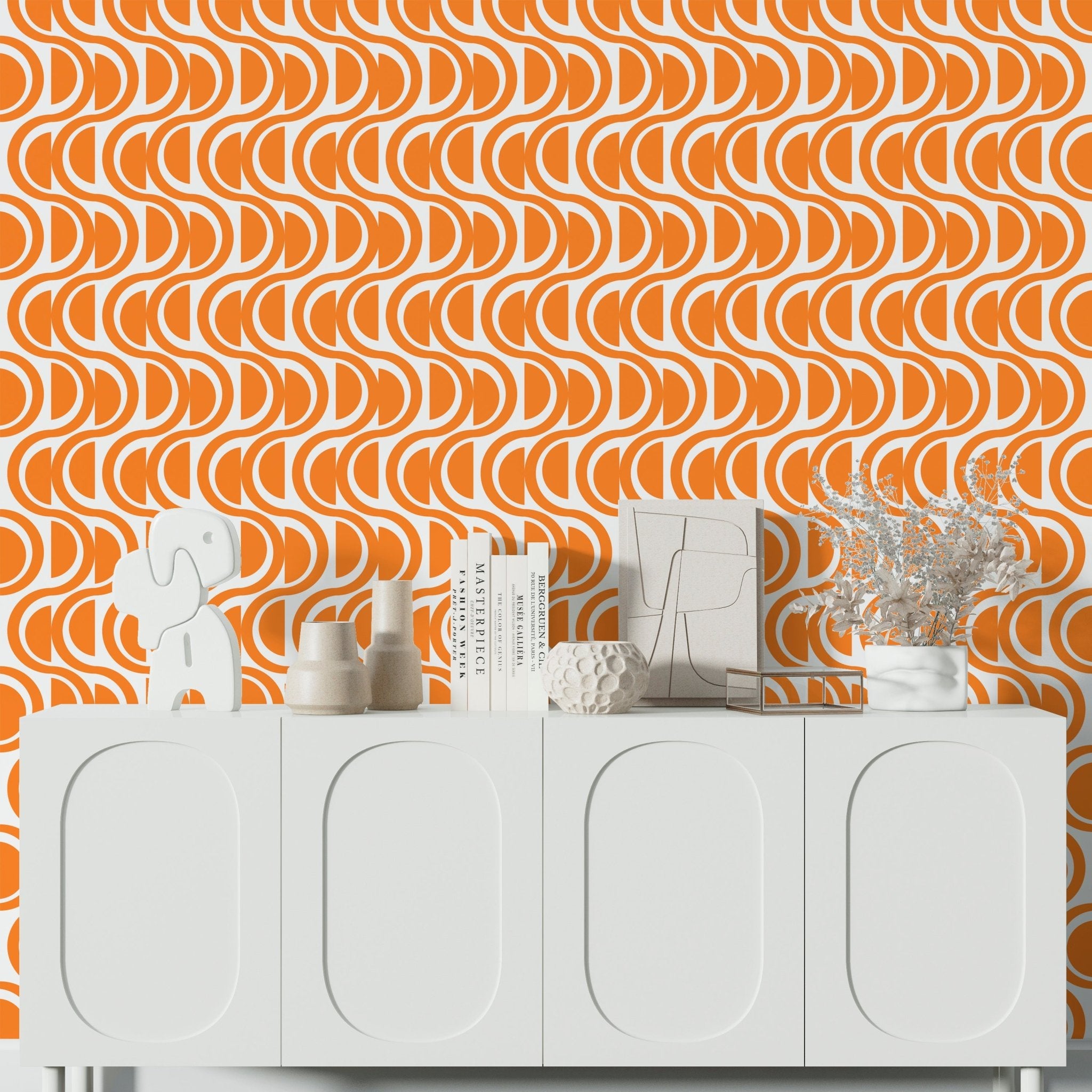 Waves Abstract Stripe Modern Wallpaper - Wallpaper | Victoria Bright Home - Colorful Modern Wallpaper For Your Home - - abstract,bedroom,black,black and white,blue,dining,Gray,green,kids,kitchen,modern,nursery,office,pink