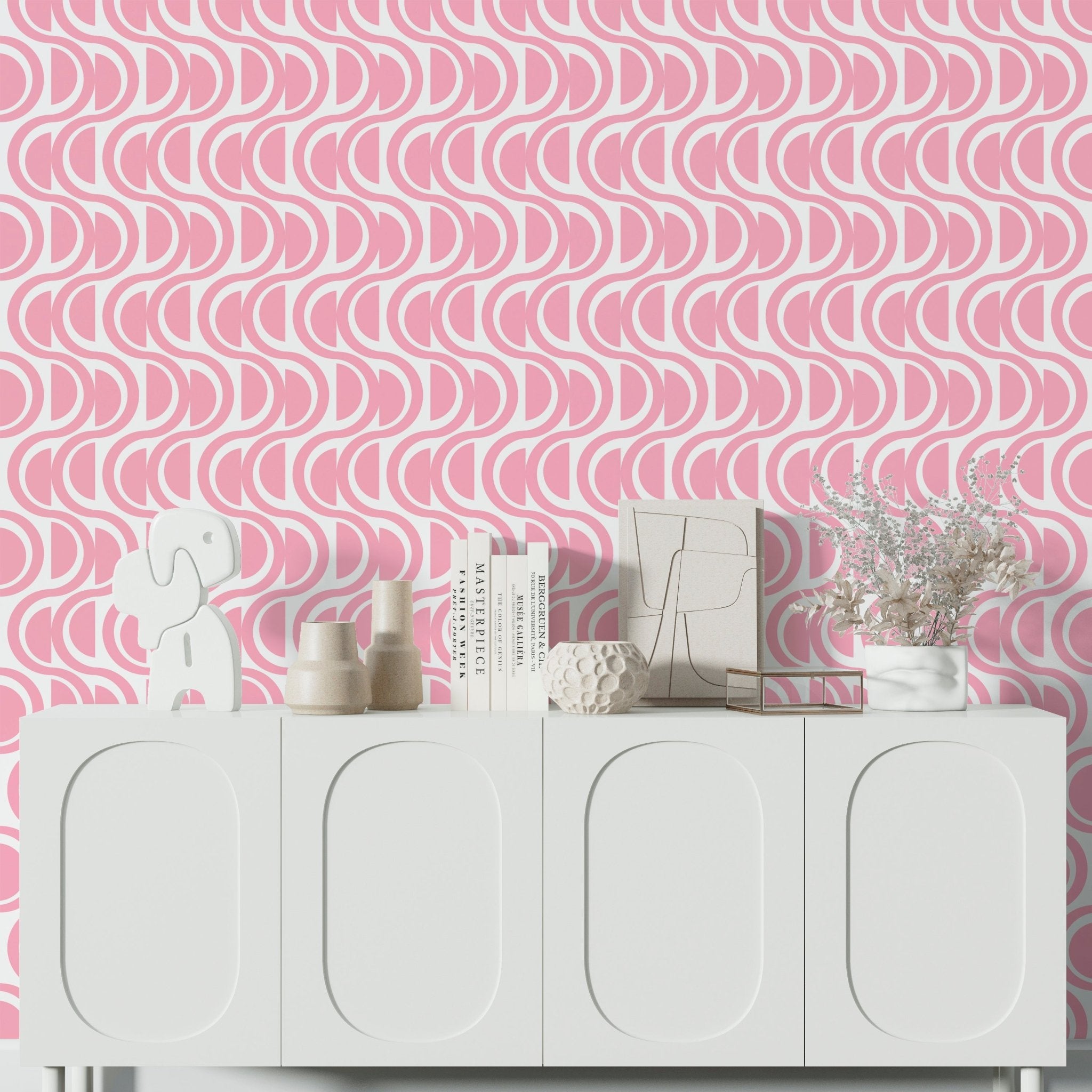 Waves Abstract Stripe Modern Wallpaper - Wallpaper | Victoria Bright Home - Colorful Modern Wallpaper For Your Home - - abstract,bedroom,black,black and white,blue,dining,Gray,green,kids,kitchen,modern,nursery,office,pink