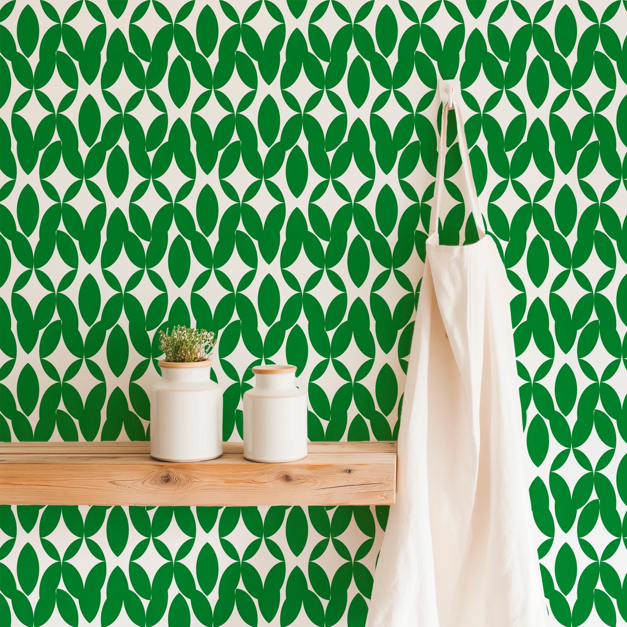 Japanese Tea Leaves Wallpaper in Bright Green - Wallpaper | Victoria Bright Home - Colorful Modern Wallpaper For Your Home - - abstract,dining,green,japanese,kitchen,modern,office