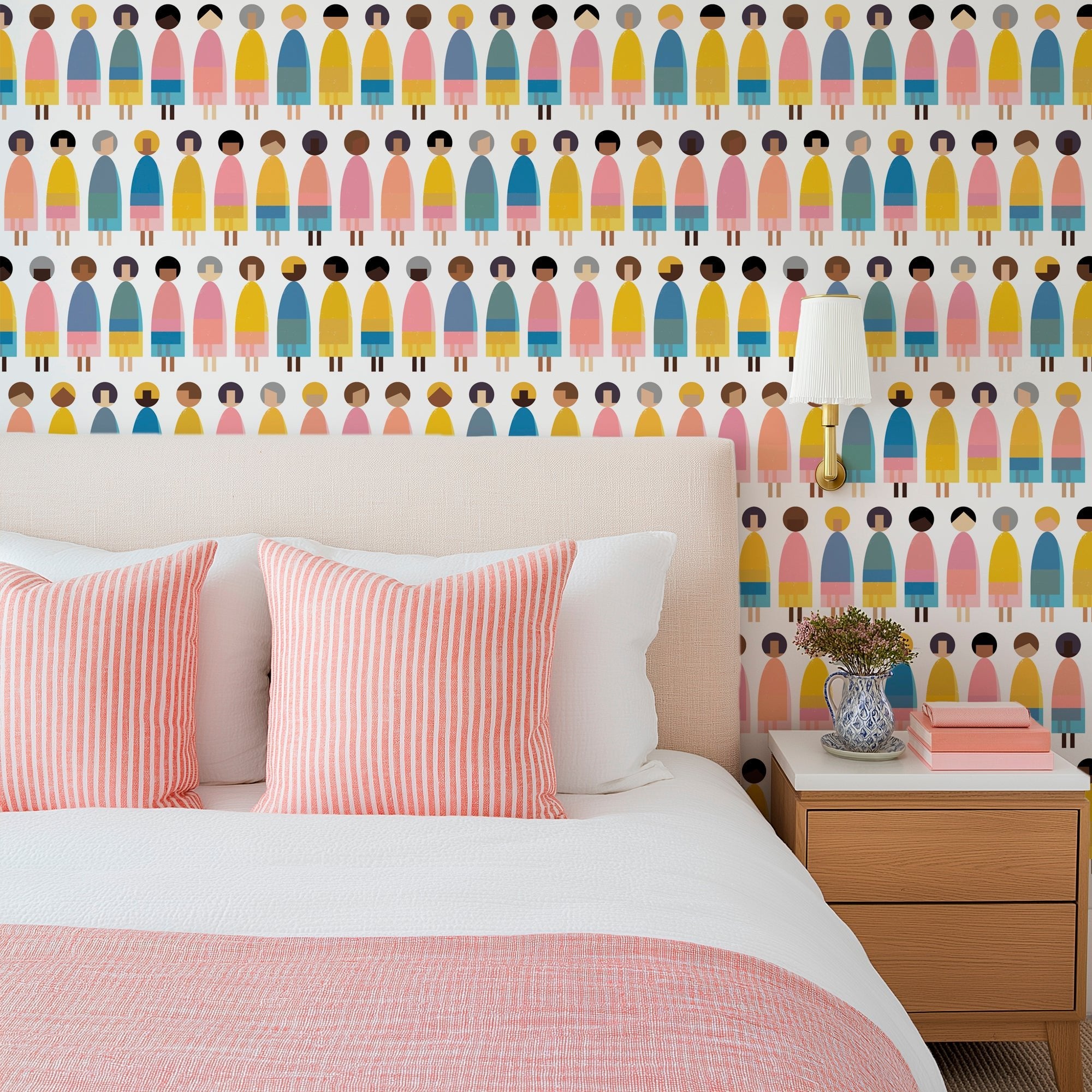 Girl Power Scandi Japandi Doll Wallpaper for a Girl&