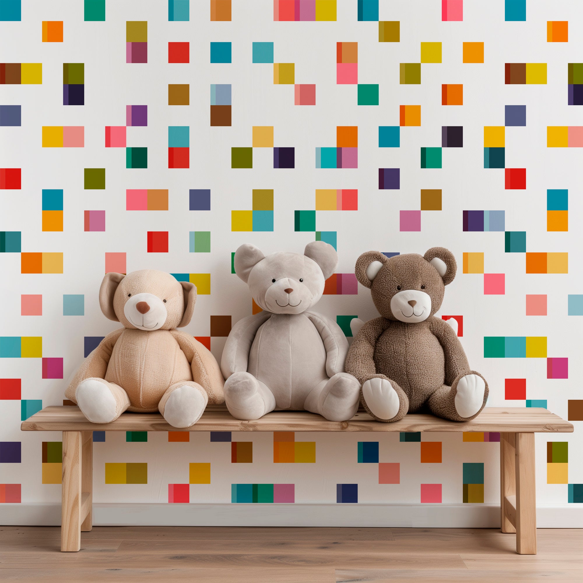 Cubed Geometric Colorful Wallpaper for a Child&