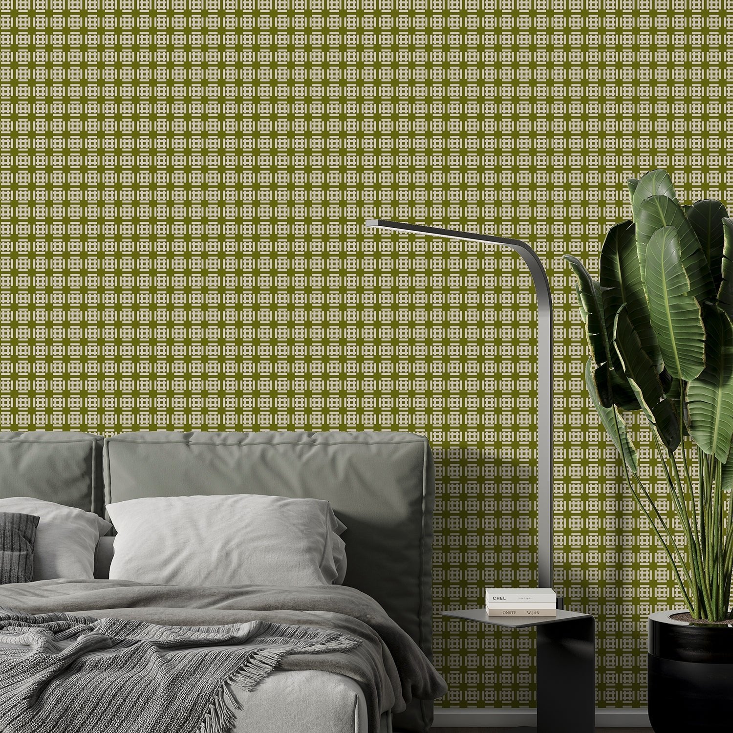 Japandi Olive Green and Cream Wallpaper for an Asian Inspired Look - Wallpaper | Victoria Bright Home - Colorful Modern Wallpaper For Your Home - - aisan,asian-inspired,bedroom,cream,dining,green,japanese,living,modern,office
