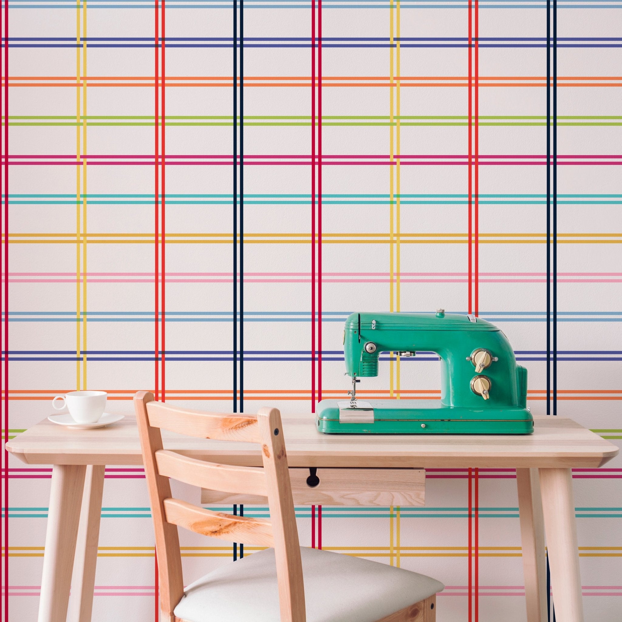 Lollipop Plaid Wallpaper – Retro Candy Stripe Pattern | Victoria Bright Home