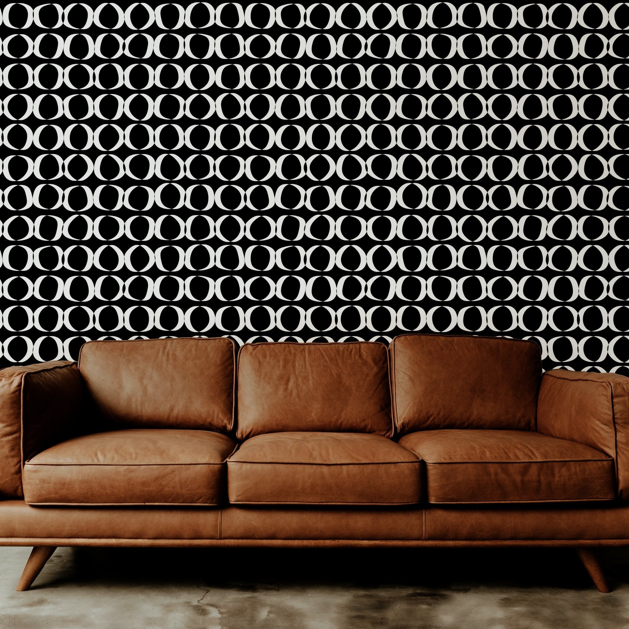 Abstract Circle Wallpaper for Modern Bold Living Room Design - Wallpaper | Victoria Bright Home - Colorful Modern Wallpaper For Your Home - - abstract,bedroom,black,black and white,blue,dining,dots,Gray,living,modern,office