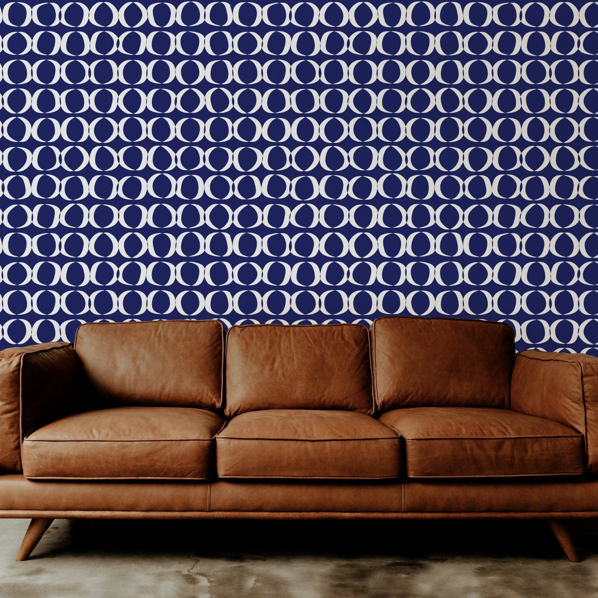 Abstract Circle Wallpaper for Modern Bold Living Room Design - Wallpaper | Victoria Bright Home - Colorful Modern Wallpaper For Your Home - - abstract,bedroom,black,black and white,blue,dining,dots,Gray,living,modern,office