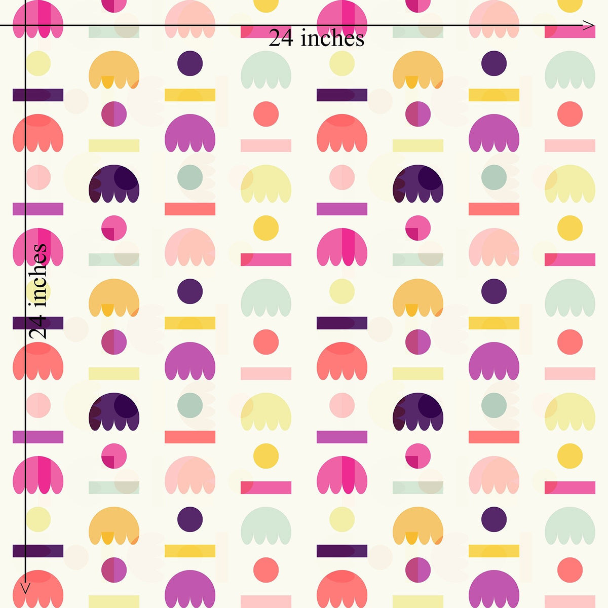 Scandinavian Floral Wallpaper - Modernist Blomma Design in Bright Pastel Mix