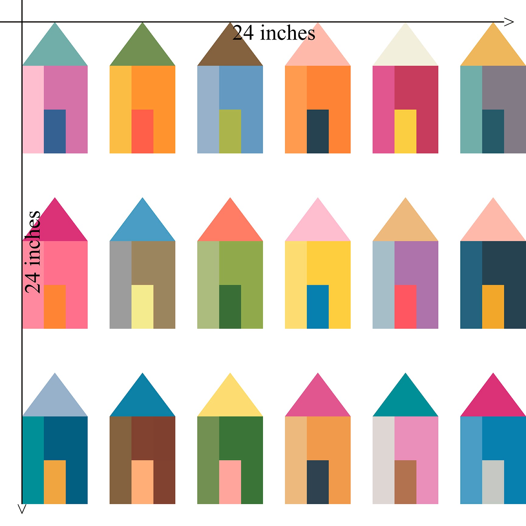 Living Tiny Miniature House Modern Wallpaper - Wallpaper | Victoria Bright Home - Colorful Modern Wallpaper For Your Home - - blue,brown,Gray,green,kitchen,living,modern,multicolor,nursery,office,orange,pink,yellow