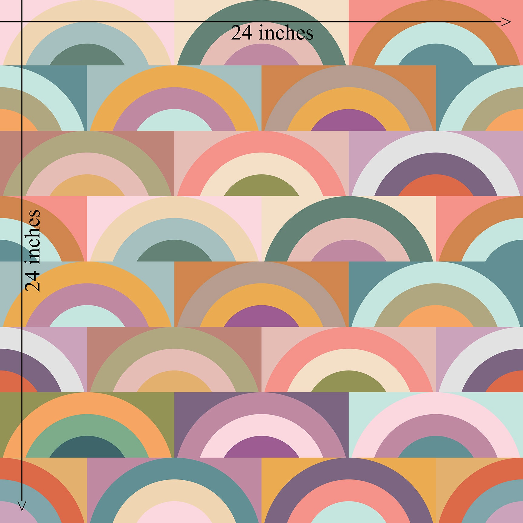 Baby Cakes Rainbow Retro Wallpaper for Colorful Nursery - Wallpaper | Victoria Bright Home - Colorful Modern Wallpaper For Your Home - - bedroom,feminine,kids,modern,multicolor,nursery,retro,sixties wallpaper