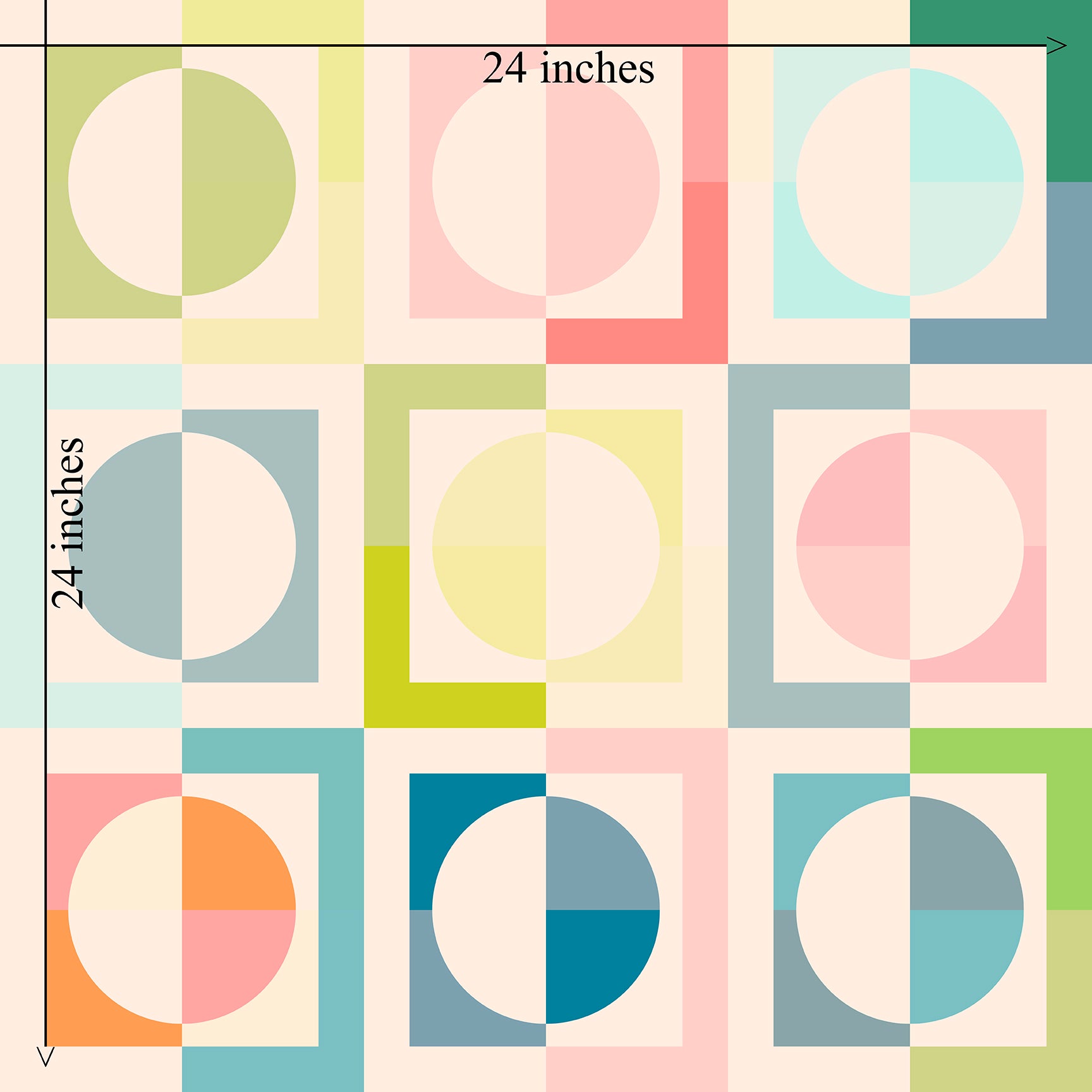 Halvsies Pastel Retro Modern Wallpaper for Nursery and Kid&