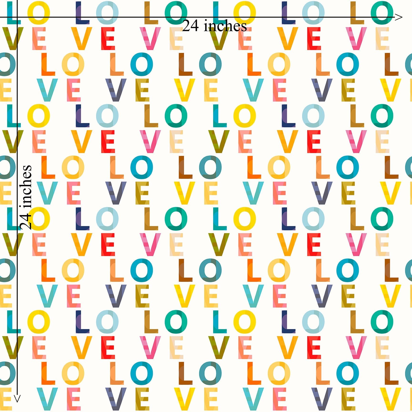 Love Love Modern Typography Wallpaper - Wallpaper | Victoria Bright Home - Colorful Modern Wallpaper For Your Home - - bedroom,feminine,kids,modern,multicolor,nursery,typography