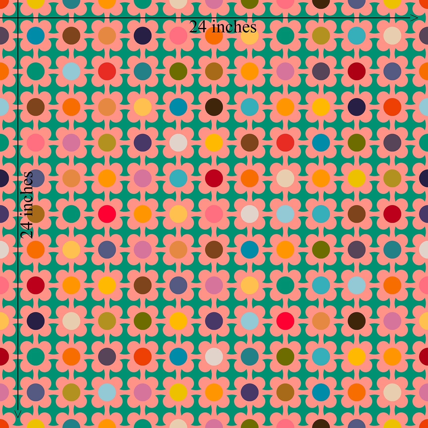Floral Picking Daisies Sixties Kitsch Wallpaper - Wallpaper | Victoria Bright Home - Colorful Modern Wallpaper For Your Home - - bedroom,dots,feminine,floral,green,kids,kitchen,mid century,multicolor,nursery,office,pink,retro,sixties,vintage