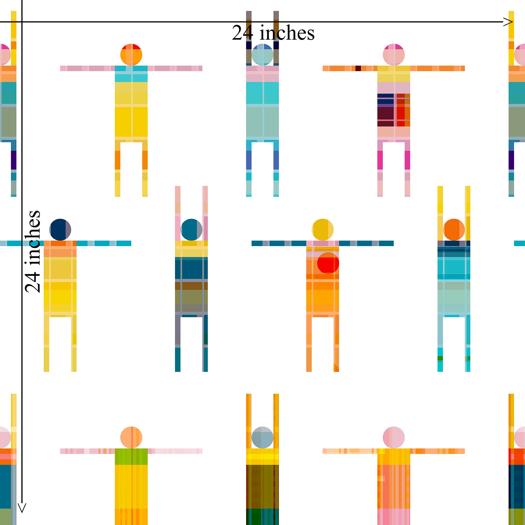 Stick Men Figurative Wallpaper - Wallpaper | Victoria Bright Home - Colorful Modern Wallpaper For Your Home - - abstract,bedroom,figurative,kitchen,modern,multicolor,office,plaid,turquoise
