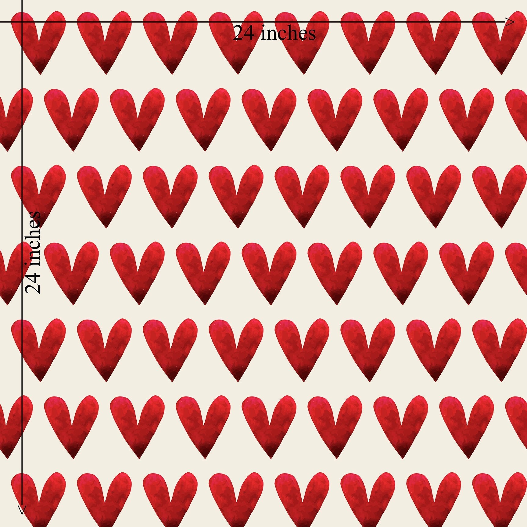 Be Still My Heart Modern Red and Cream Wallpaper