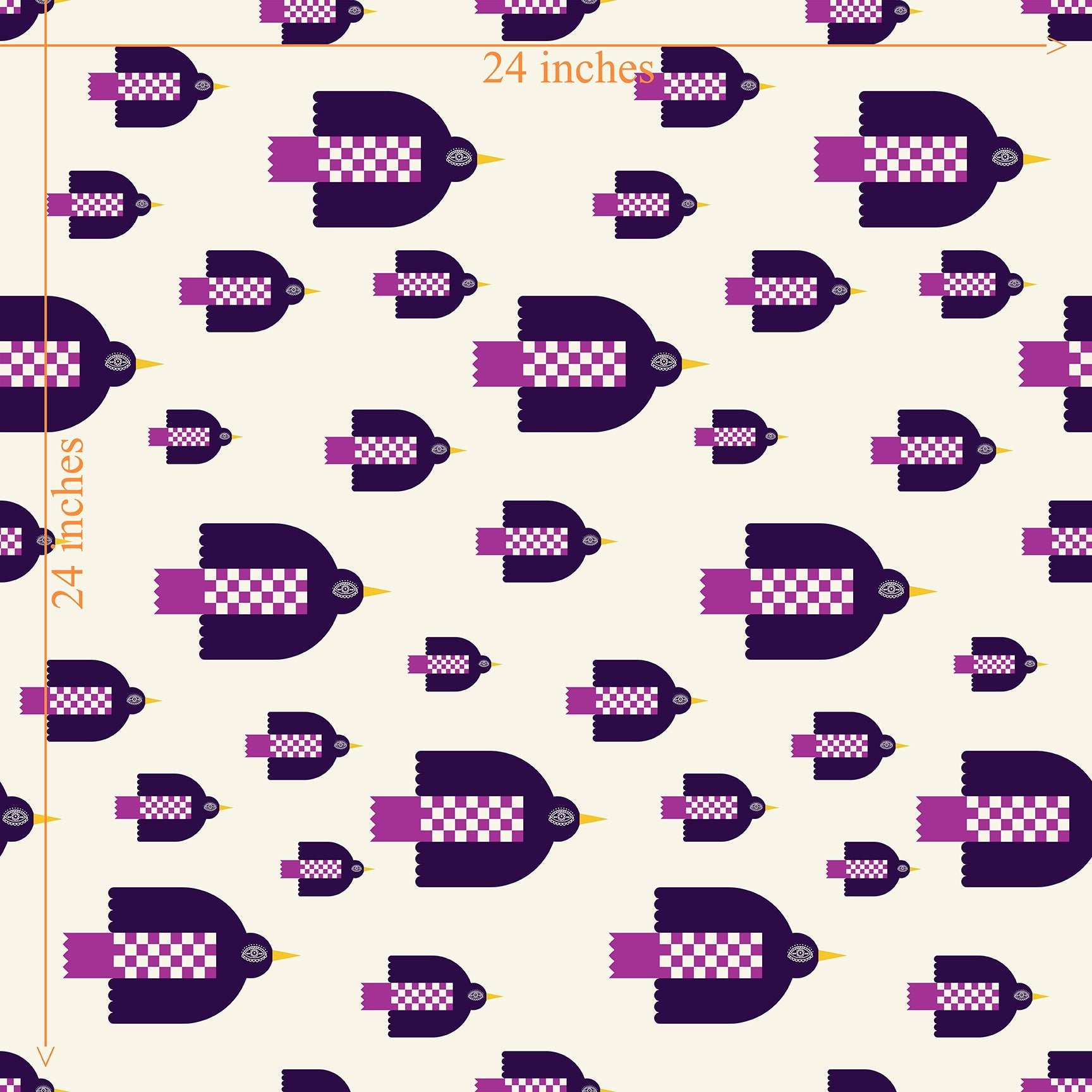 Folk Art Bird Wallpaper for a Country Living Inspired Decor Theme