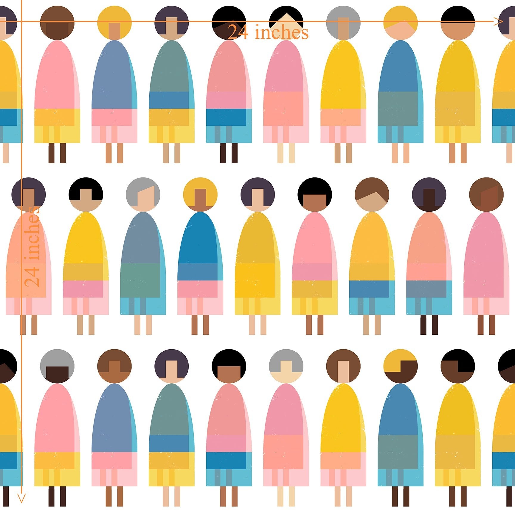 Girl Power Scandi Japandi Doll Wallpaper for a Girl&