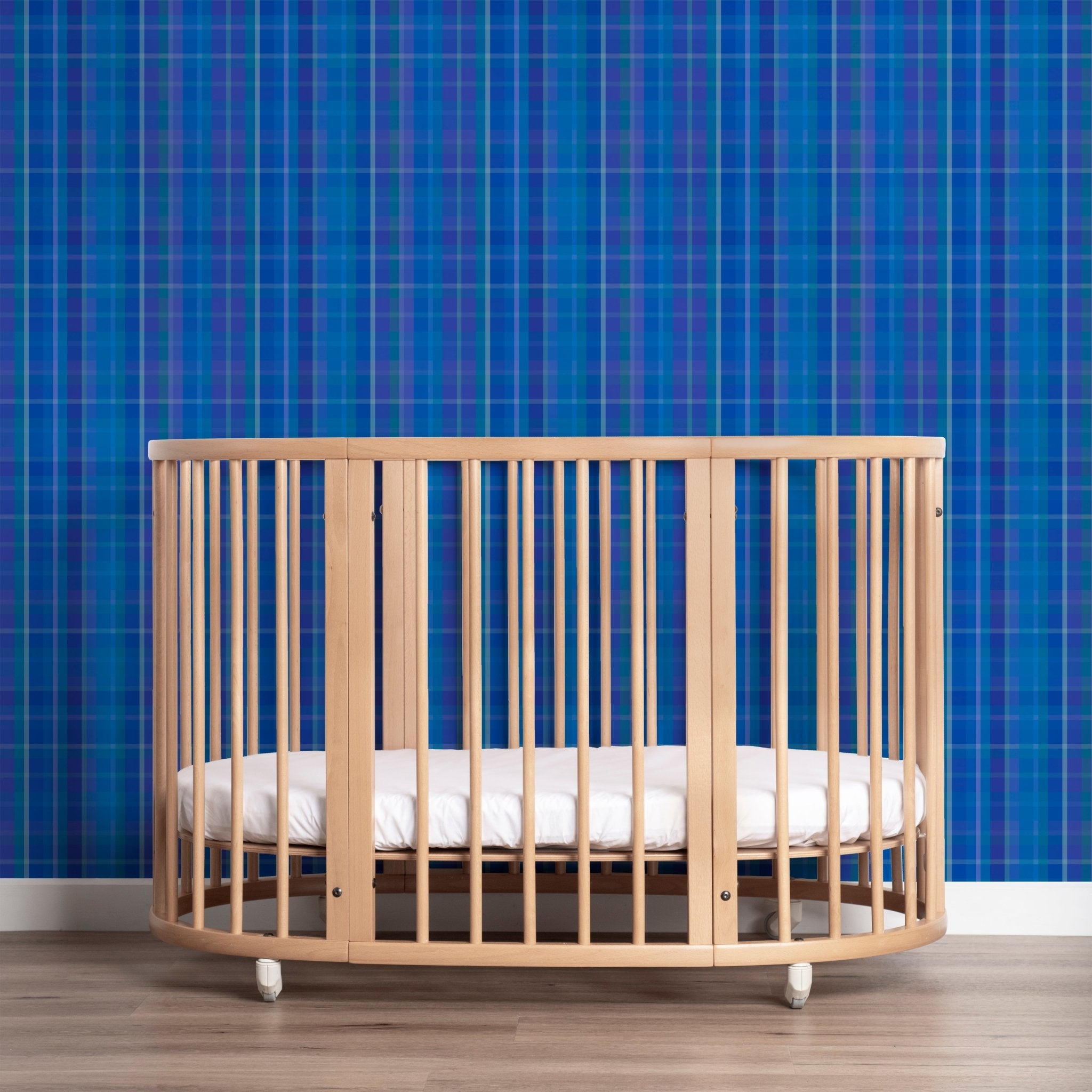 Sweet William Blue Plaid Wallpaper for a Colorful Traditional Room - Wallpaper | Victoria Bright Home - Colorful Modern Wallpaper For Your Home - - bedroom,blue,kids,nursery,office,plaid,victorian,vintage