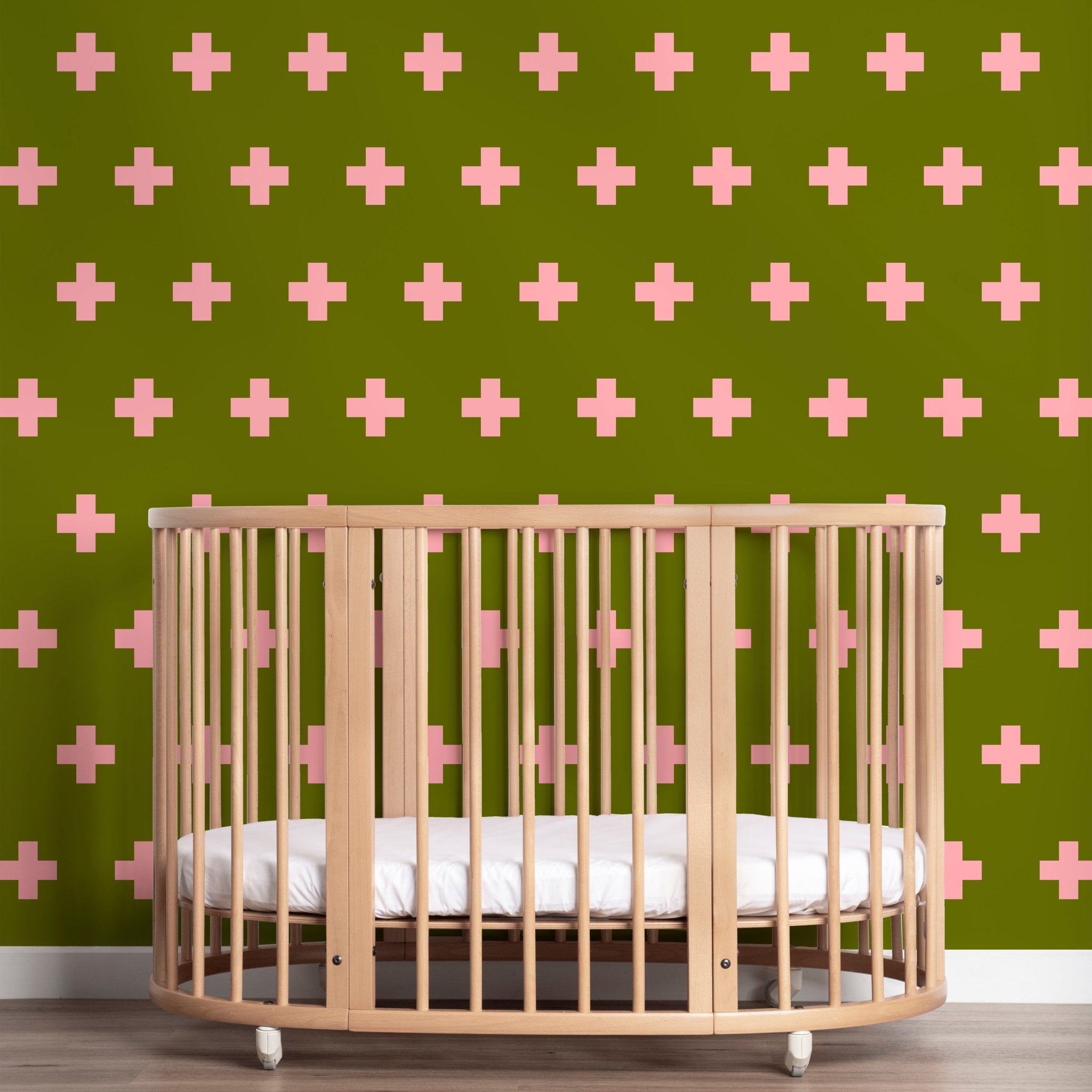 Swiss Cross Bold Colorful Wallpaper is Renter Friendly