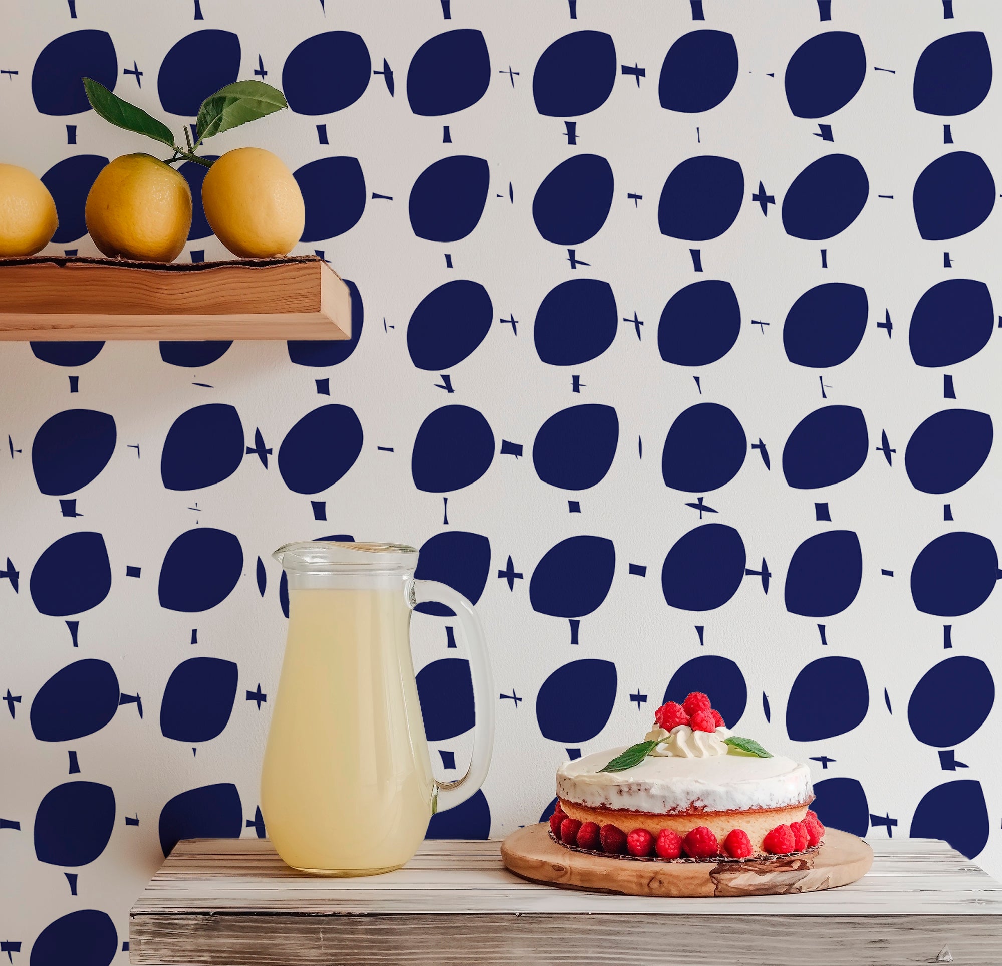 Good Egg Abstract Blue and White Modern Wallpaper - Wallpaper | Victoria Bright Home - Colorful Modern Wallpaper For Your Home - - abstract,blue,dining,dots,kids,kitchen,modern