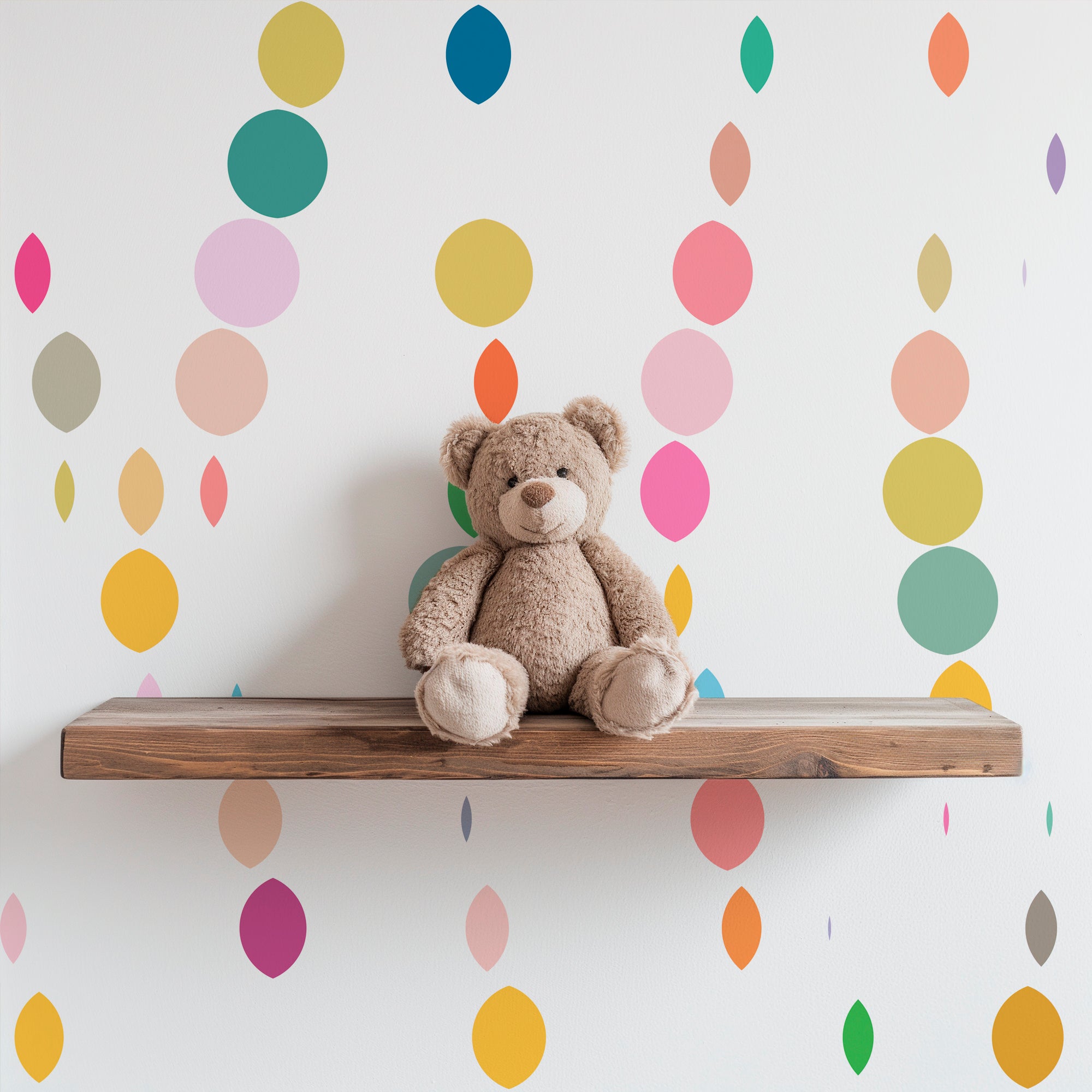 Charming Kids Confetti Raindrops Wallpaper for a Nursery or Bedroom - Wallpaper | Victoria Bright Home - Colorful Modern Wallpaper For Your Home - - abstract,bedroom,kids,modern,multicolor,nursery,stripes
