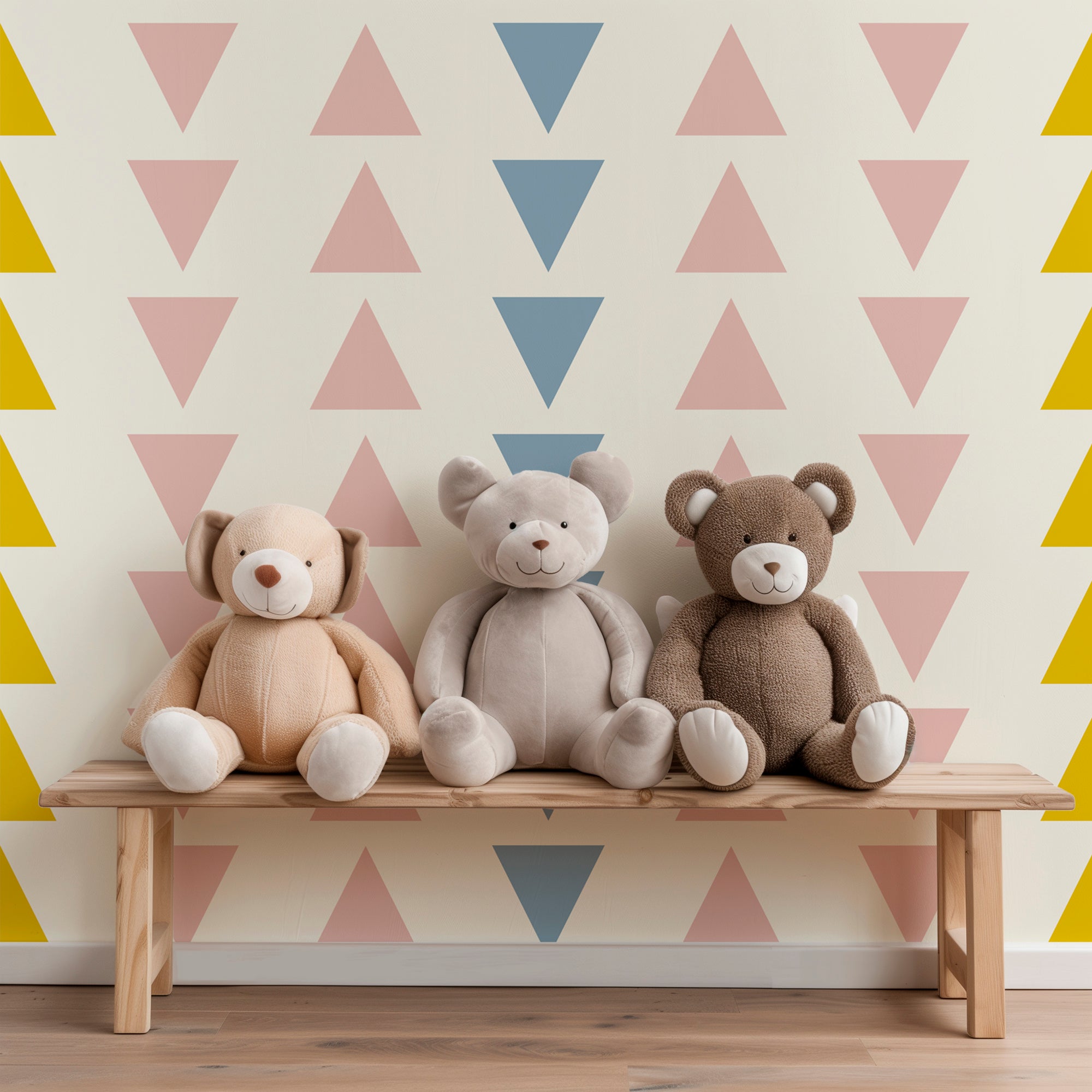 Pink Blue Yellow and Cream Kids Wallpaper - Wallpaper | Victoria Bright Home - Colorful Modern Wallpaper For Your Home - - arrows,blue,cream,kids,modern,nursery,pink,yellow