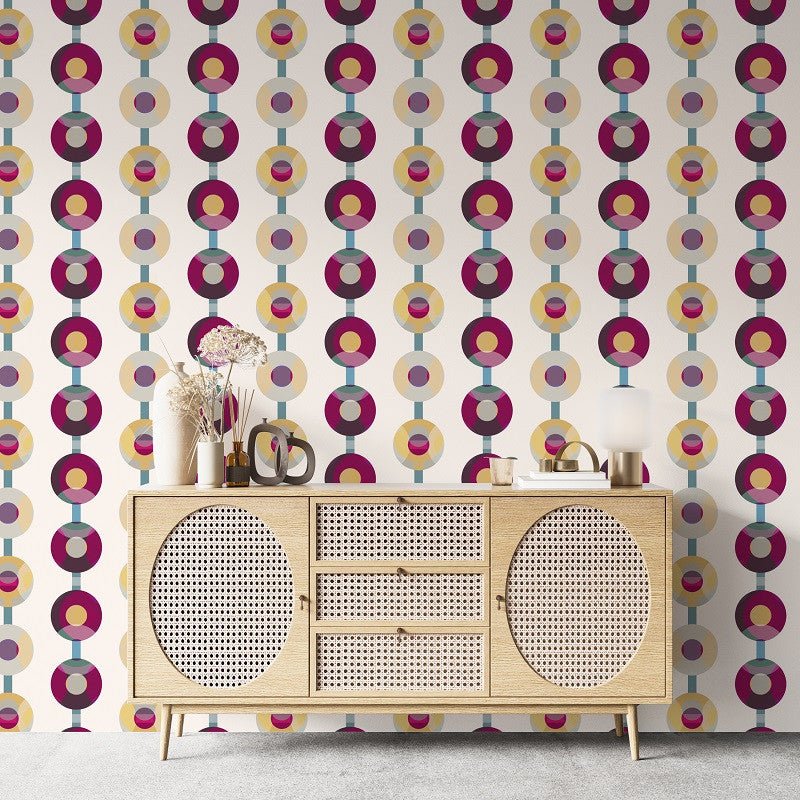 Retro Modern Turntable Wallpaper for a Classic Sophisticated Look - Wallpaper | Victoria Bright Home - Colorful Modern Wallpaper For Your Home - - bedroom,blue,dining,gold,green,living,modern,multicolor,office,pink,retro