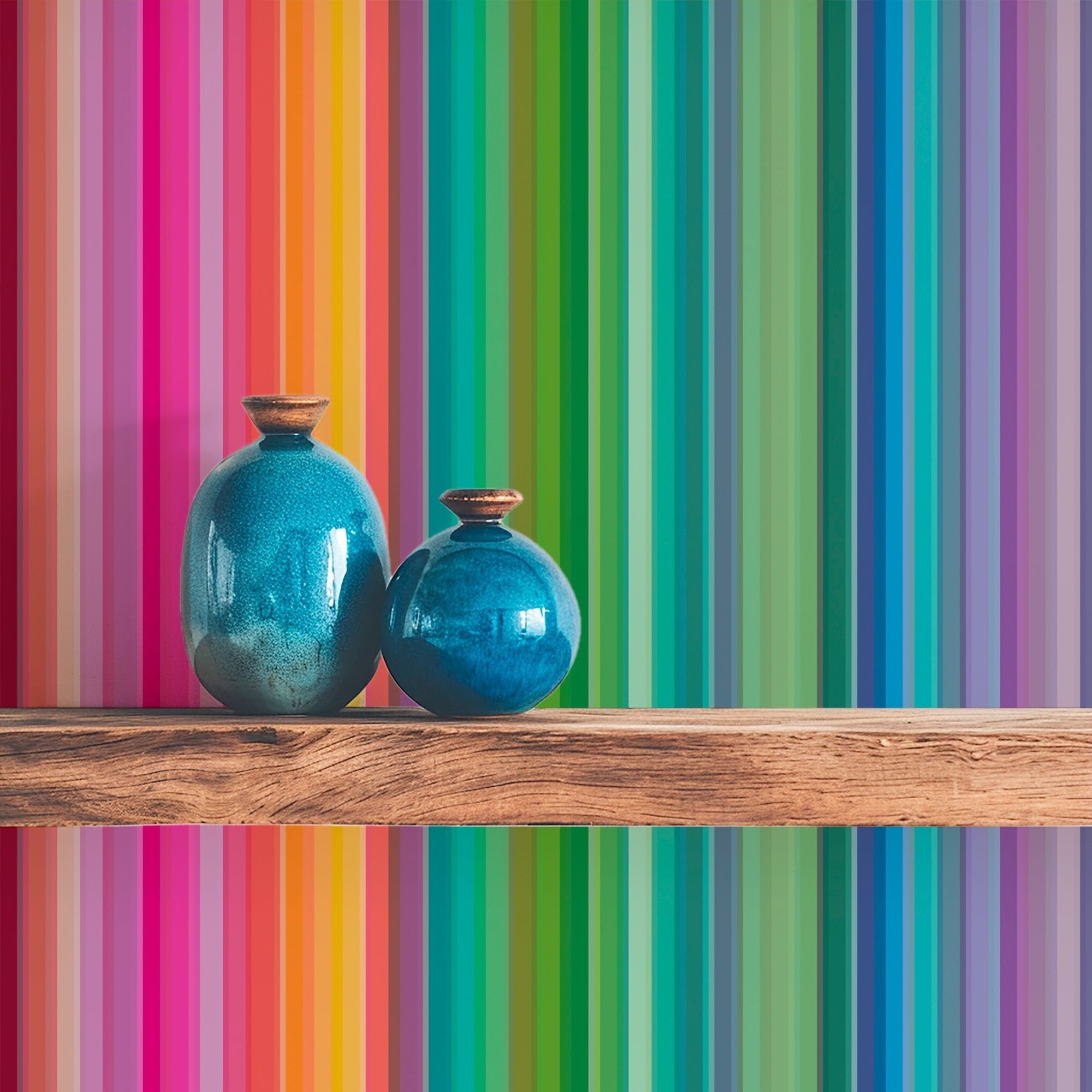 Rainbow Sherbet Stripe Modern Wallpaper - Wallpaper | Victoria Bright Home - Colorful Modern Wallpaper For Your Home - - kids,modern,multicolor,nursery,sixties,stripes