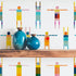 Stick Men Figurative Wallpaper - Wallpaper | Victoria Bright Home - Colorful Modern Wallpaper For Your Home - - abstract,bedroom,figurative,kitchen,modern,multicolor,office,plaid,turquoise