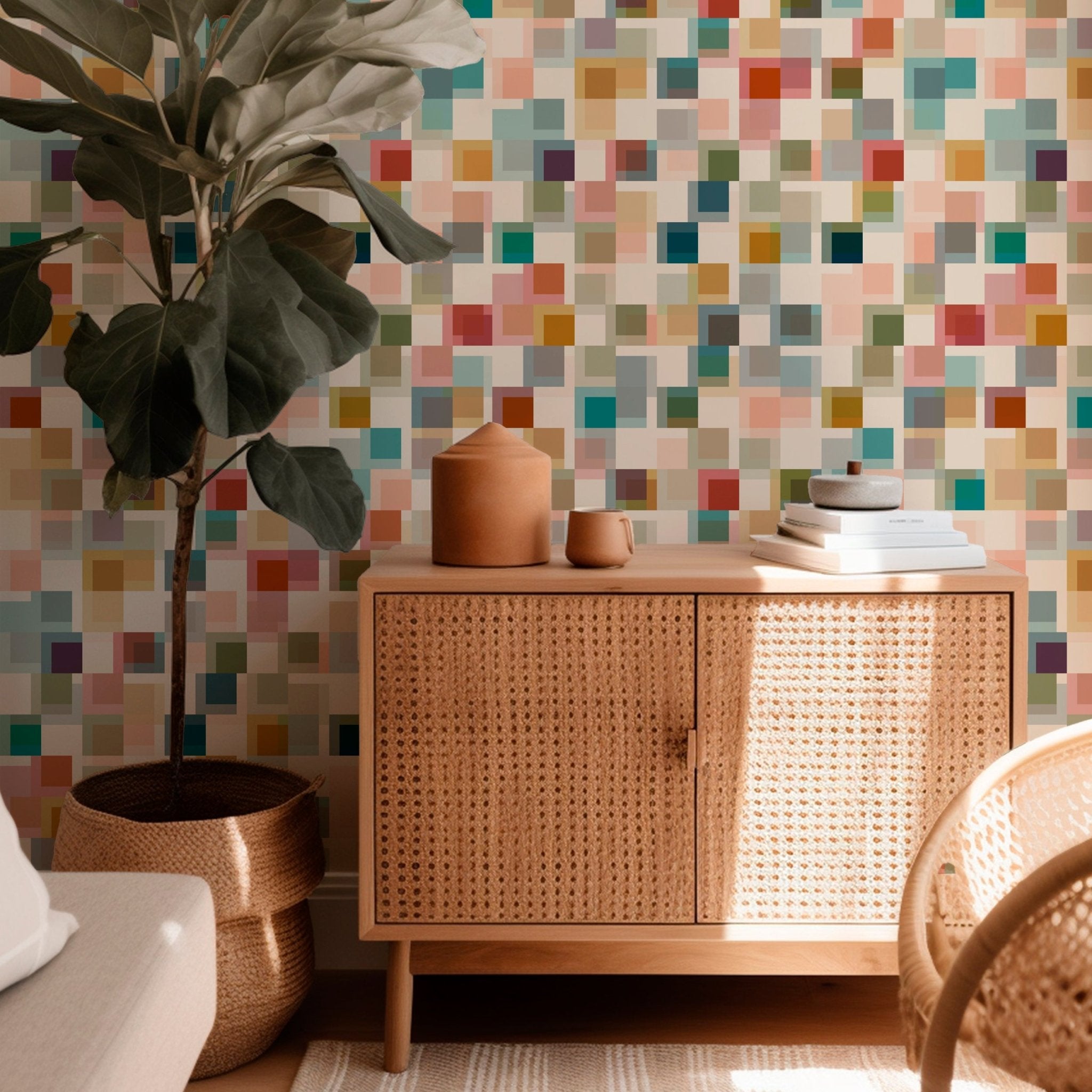 Madge Mid-Century Modern Wallpaper - Retro Geometric Pattern | Victoria Bright Home