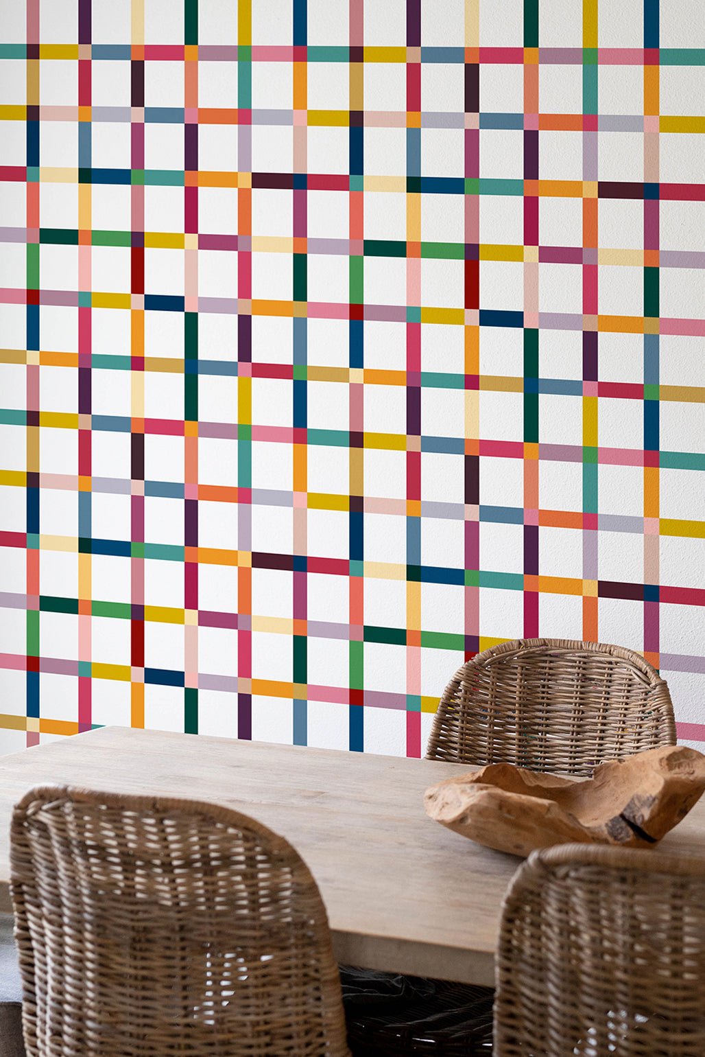 Bright and Colorful Modern Wallpaper in Checkered Pattern - Wallpaper | Victoria Bright Home - Colorful Modern Wallpaper For Your Home - - checkered,dining,kids,modern,multicolor,nursery,plaid